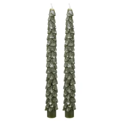 Dekor kronelys juletre 25cm 2-pk