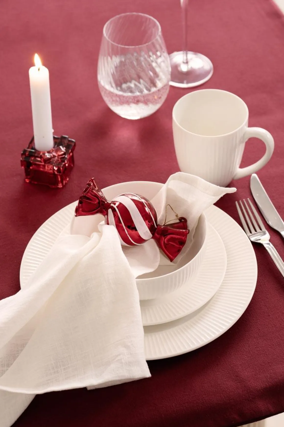 Julekule Candy Rød