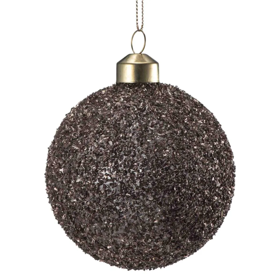 Julekule glitter perle brun