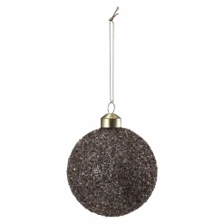 Julekule glitter perle brun