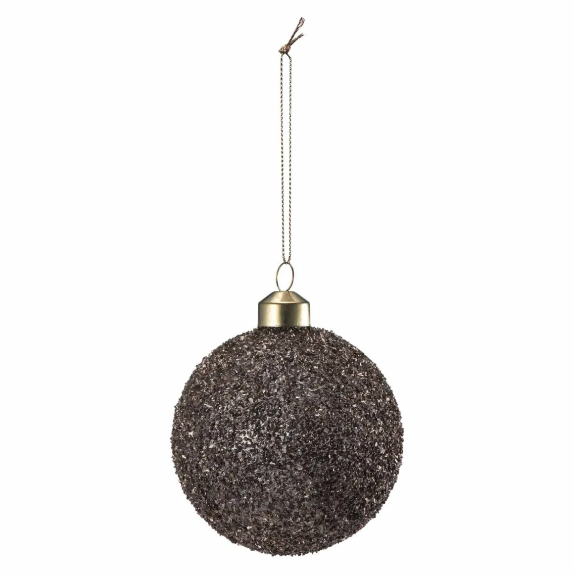 Julekule glitter perle brun