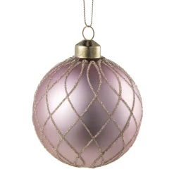 Julekule sparkle rosa