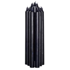 Kronelys 27 cm sort