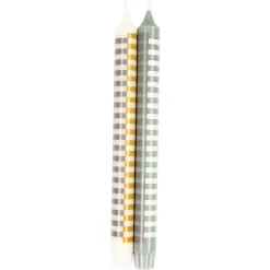 Kronelys 100% stearin, 2 pk Stripe