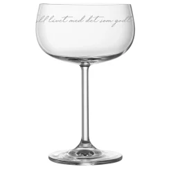 Lykketegning - Fyll livet med det som godt er, Champagneglass 35 cl