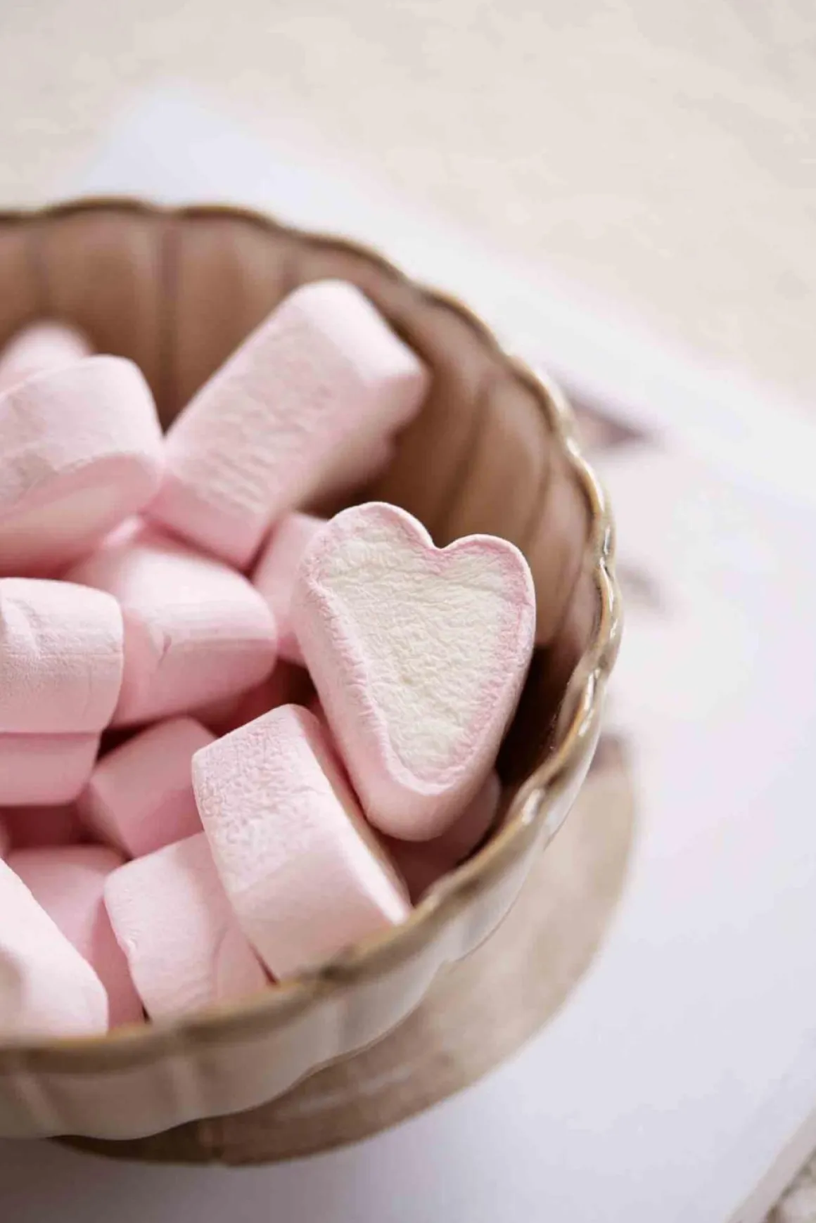 Marshmallowhjerter i pose