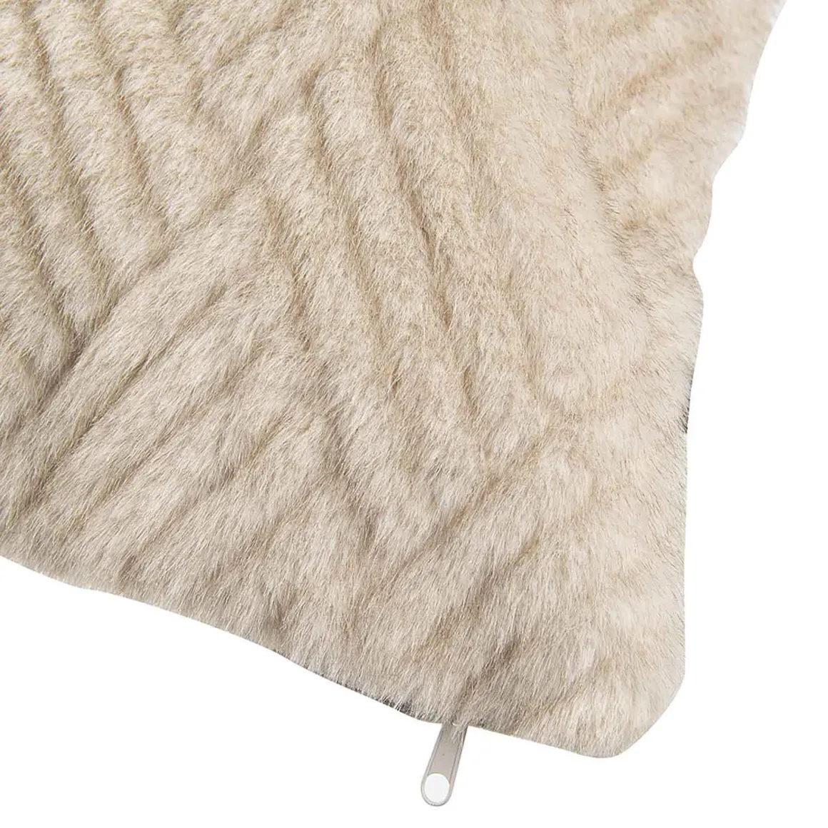 Putetrekk Faux fur grafisk 48x48 cm