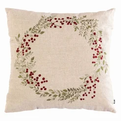 Putetrekk krans broderi 48x48 cm