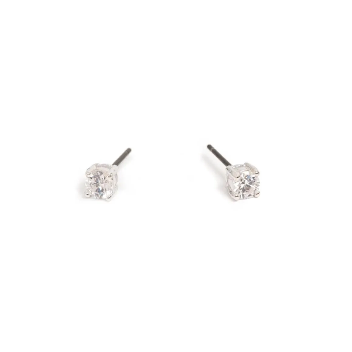 Øredobber, Cubic Zirconia, 4 mm, Sølv